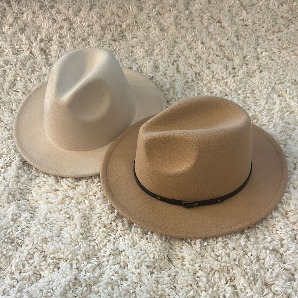 Tan and Cream Cowgirl Hat Set